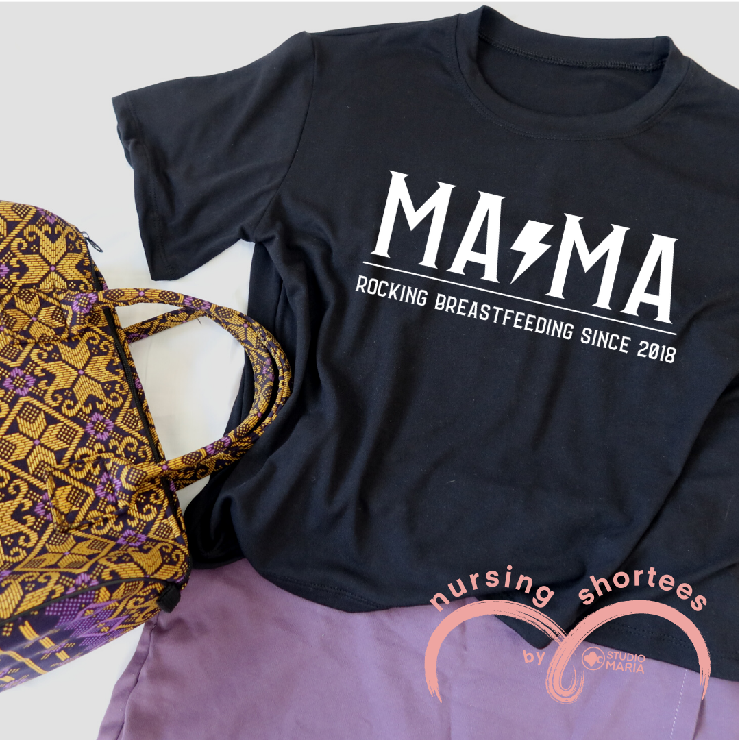 Nursing Breastfeeding-Friendly Shortee in Black