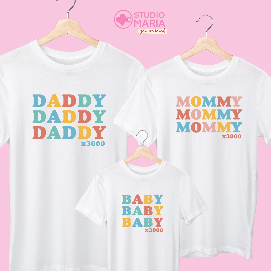 Daddy Mommy Baby Nanay Tatay Anak x3000 Family Shirts