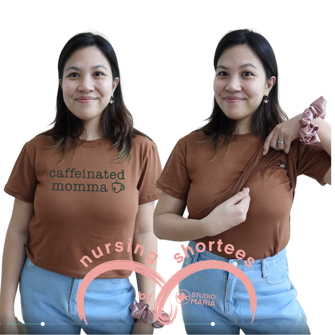 Nursing Breastfeeding-Friendly Shortee in Brown