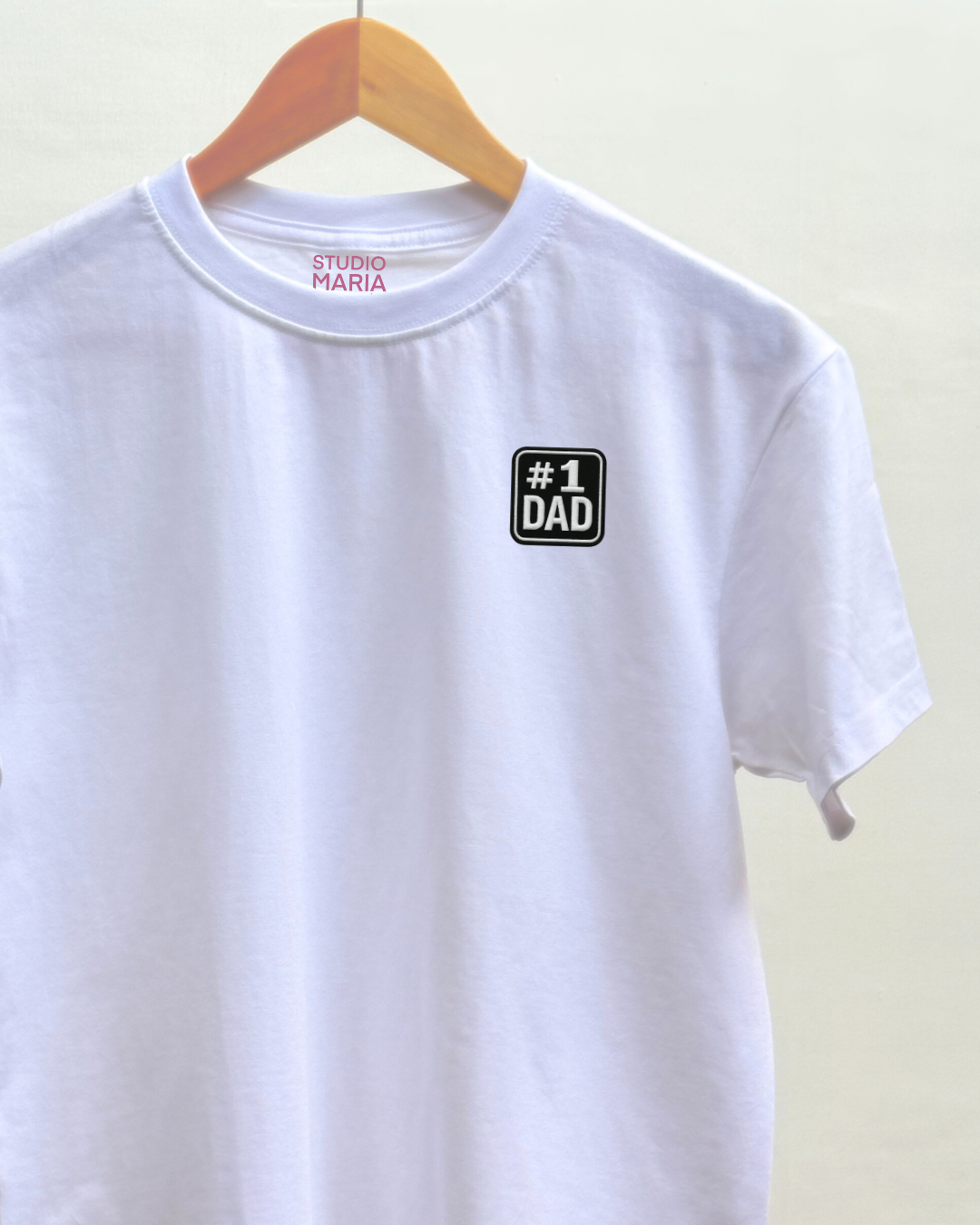 Number 1 DAD Embroidered Dad Statement Shirt