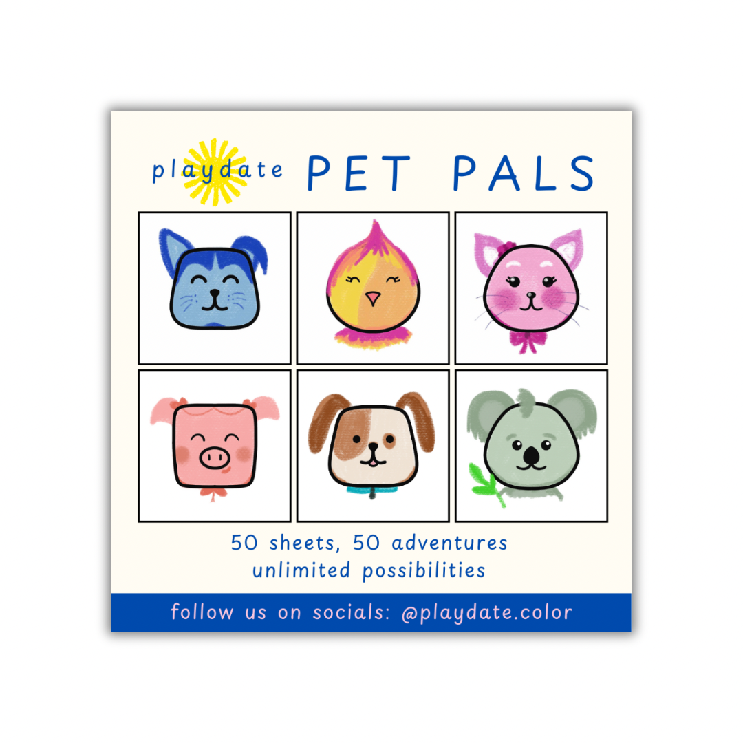 Playdate Pet Pals Pocket Adventure Mini Coloring Book Open Ended