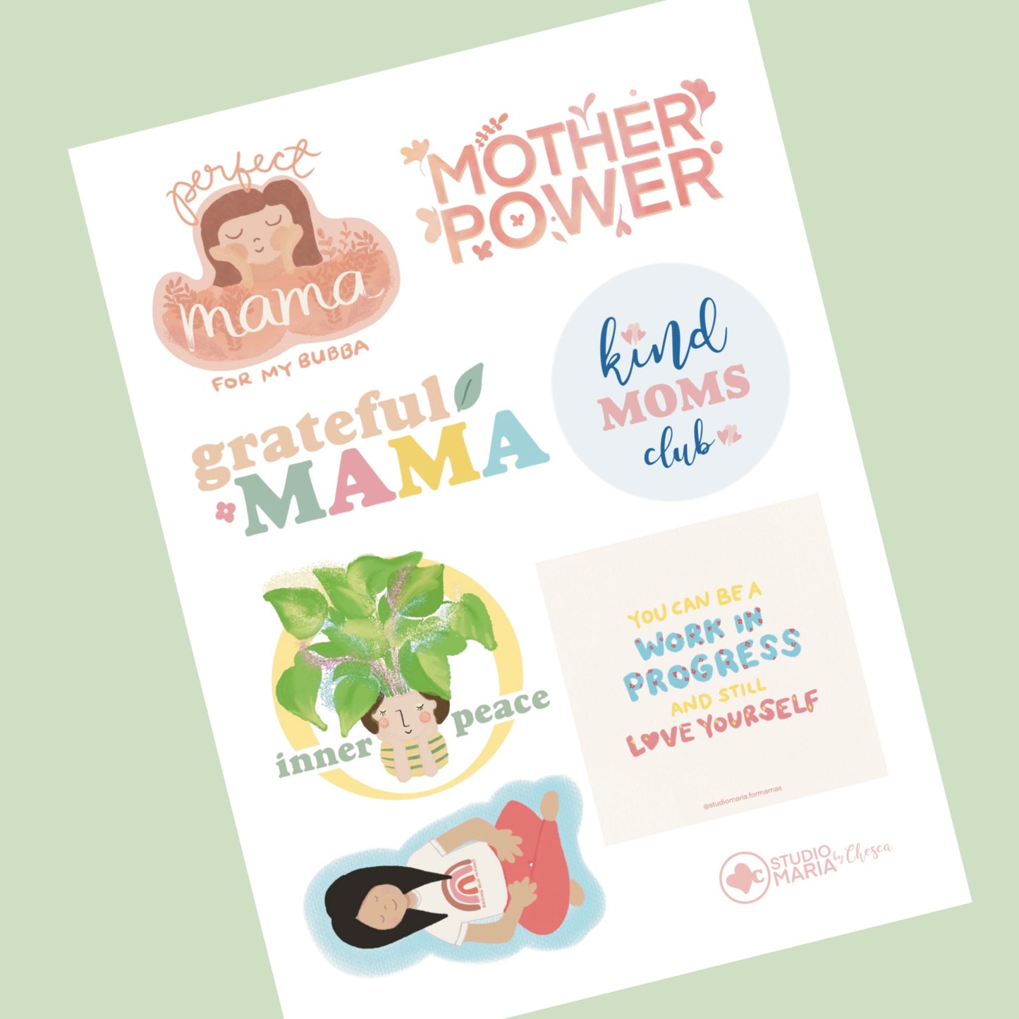 Grateful Mama Sticker Set by Studio Maria
