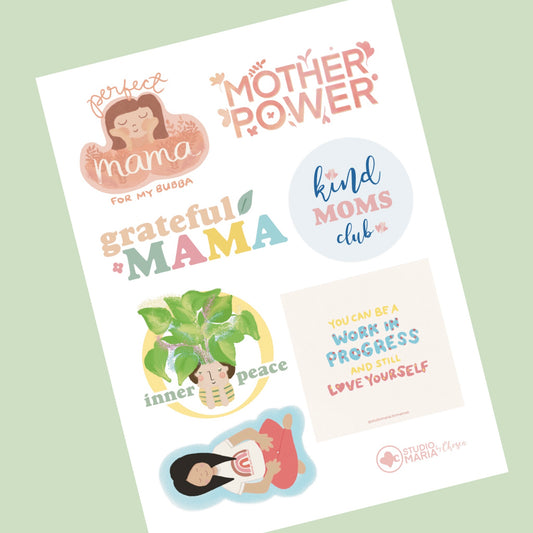 Grateful Mama Sticker Set by Studio Maria