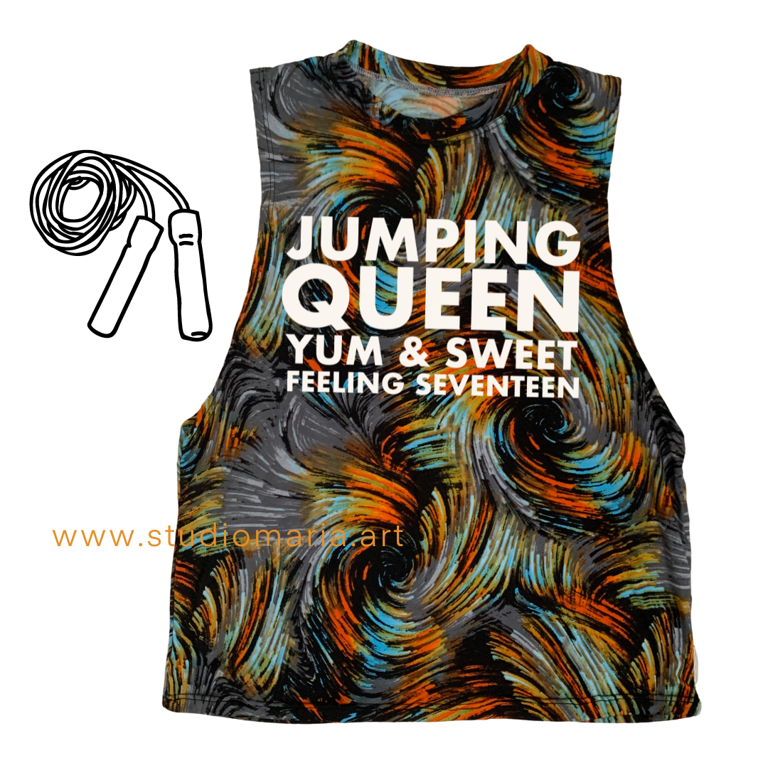 Jumping Queen Mom Statement Muscle Tee