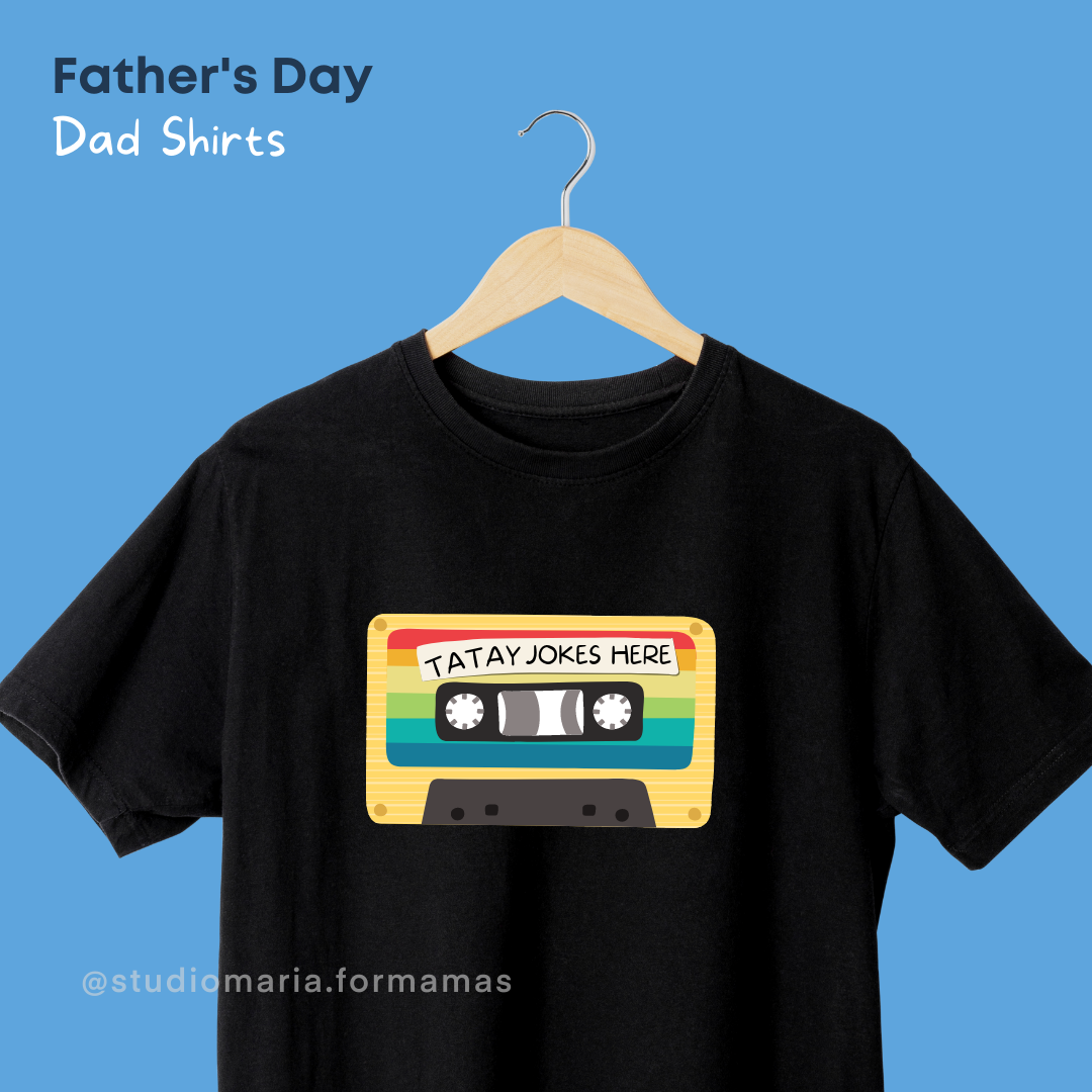 Tatay Jokes Here Retro Father's Day Dad Statement Shirt