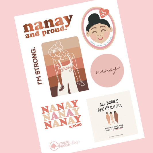 Nanay and Proud Sticker Set by Studio Maria