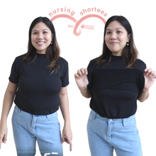 Load image into Gallery viewer, Nursing Breastfeeding-Friendly Shortee in Black
