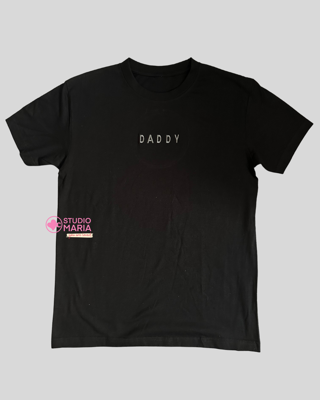 Daddy Tatay Papa Black Minimalist Embroidered Dad Statement Shirt