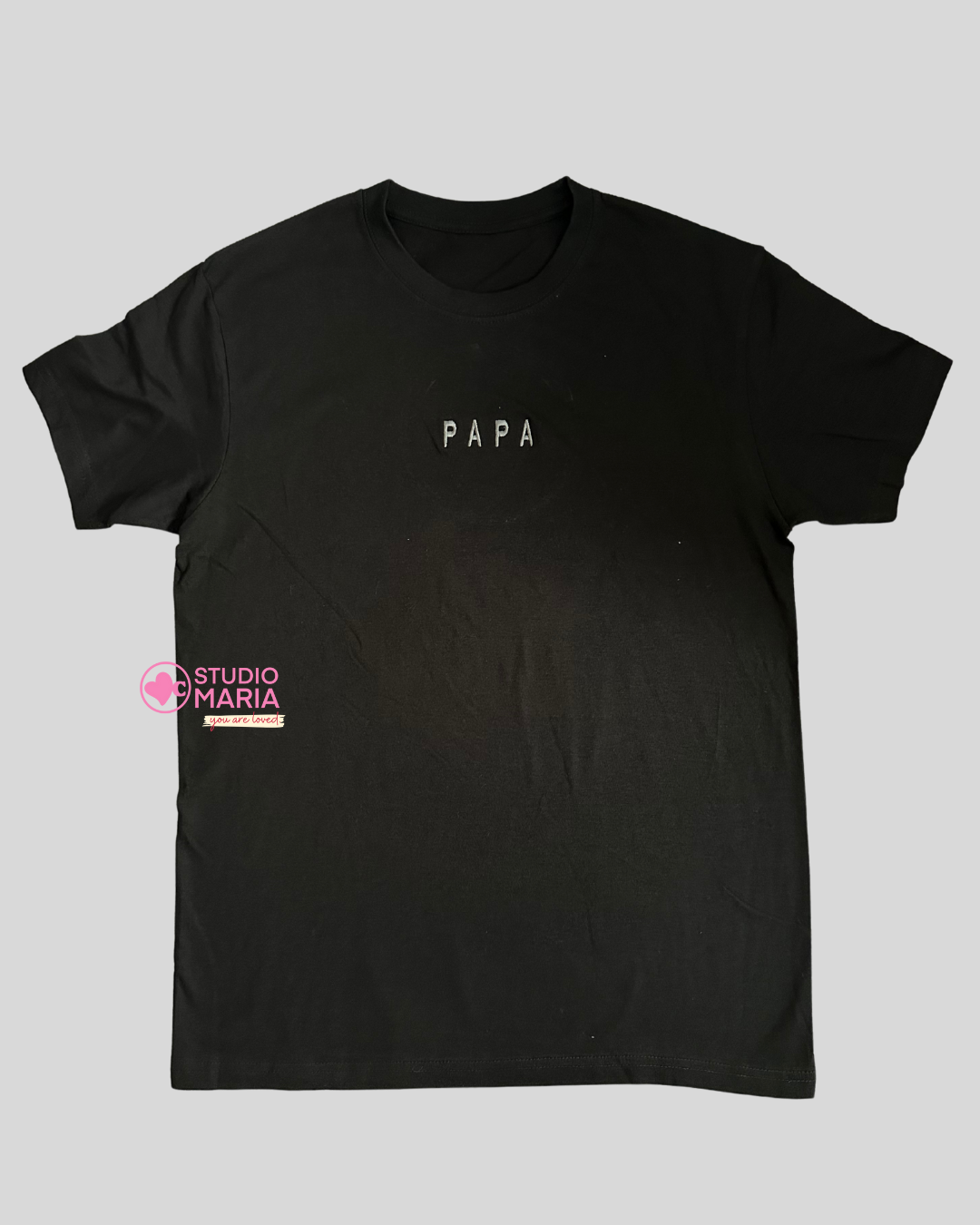Daddy Tatay Papa Black Minimalist Embroidered Dad Statement Shirt