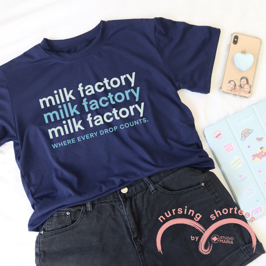 Nursing Breastfeeding-Friendly Shortee in Blue