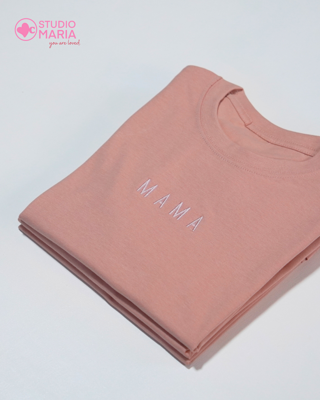Mama Heart Embroidered Mom Statement Shirt