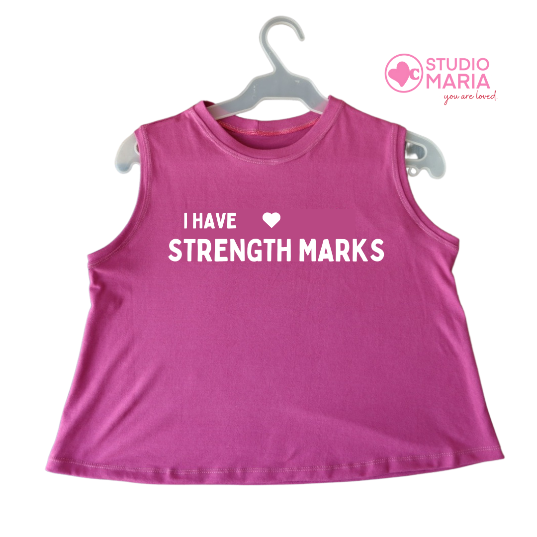 I Have Strength Marks Mom Statement Muscle Tee Summer Crop