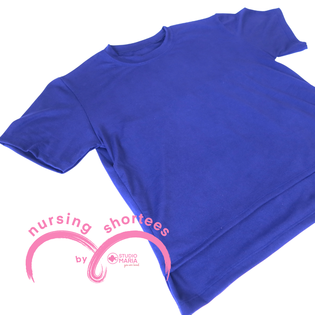 Nursing Breastfeeding-Friendly Shortee in Blue