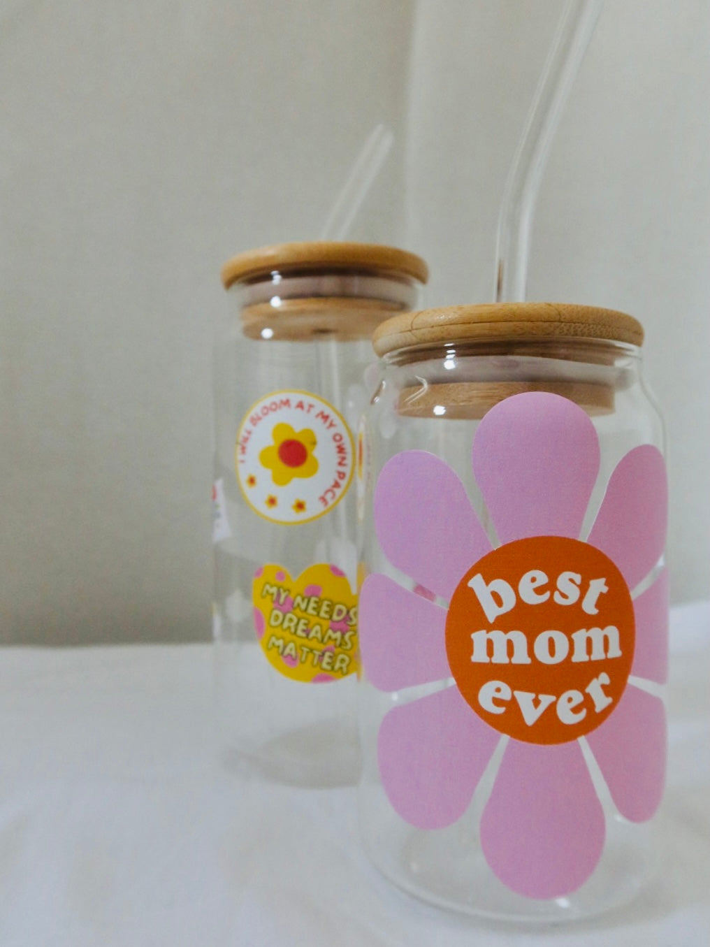 Affirmation Glass Can Cups for Moms