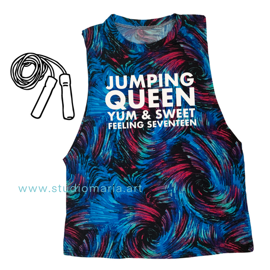 Jumping Queen Mom Statement Muscle Tee