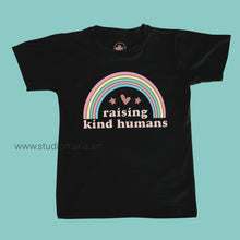 Load image into Gallery viewer, Pastel Rainbow Raising Kind Humans Mom Statement Shirt
