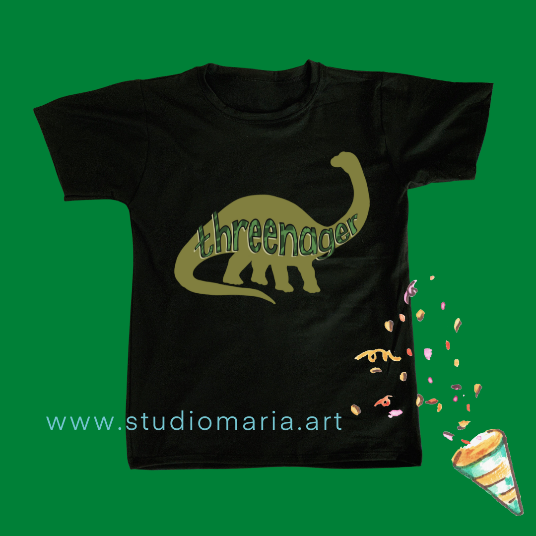 Dinosaur Threenager Birthday Kids Shirt