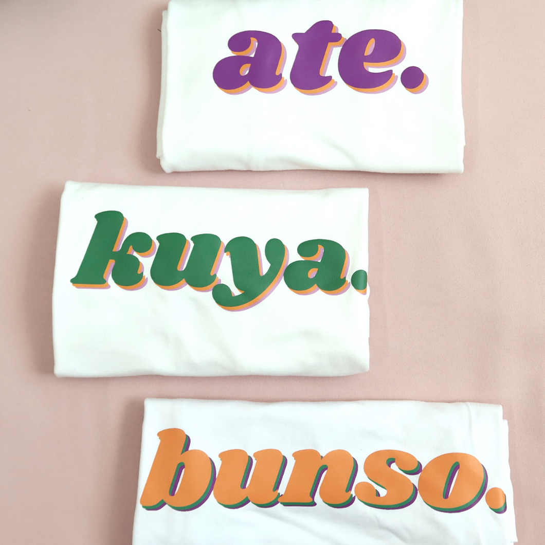 Family Shirts Sibling Tees - Ate Kuya Bunso