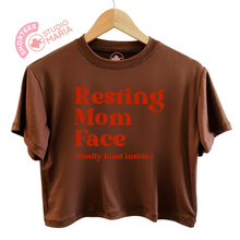 Load image into Gallery viewer, Resting Mom Face Mom Statement Shirt Shortees Crop Top
