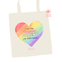 Load image into Gallery viewer, Rainbow Heart Parent Affirmation Summer Tote Bag for Moms

