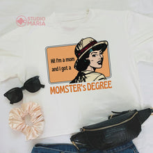 Load and play video in Gallery viewer, I got a Momster&#39;s Degree Mom Statement Shirt Shortees Crop Top
